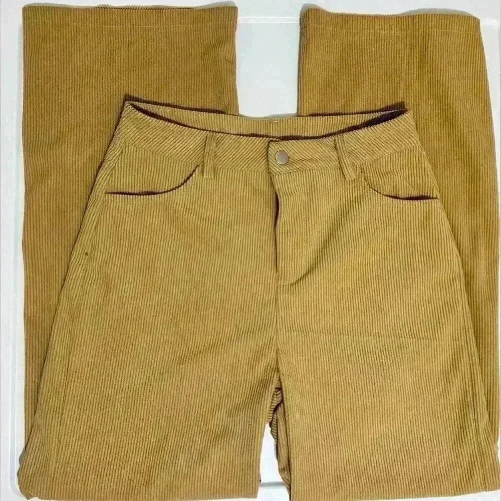 NWOT Amazon Camel corduroy hi-rise wide leg pants, Women’s Size Small - Picture 3 of 10